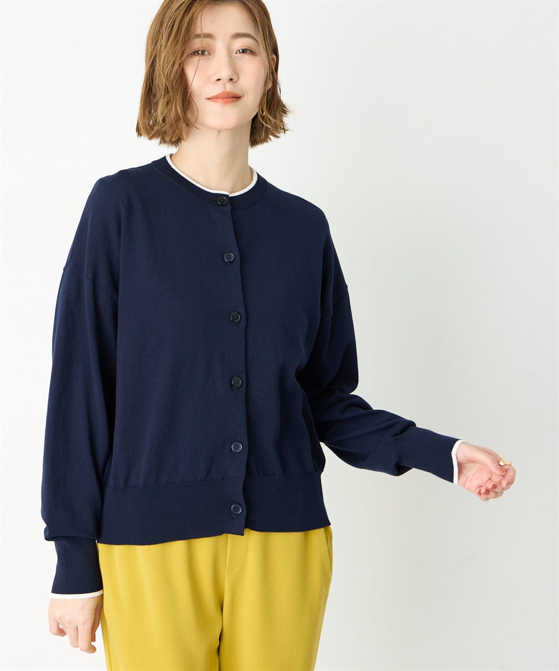 Petit Honfleur バイカラーニットカーディガン_sub_7