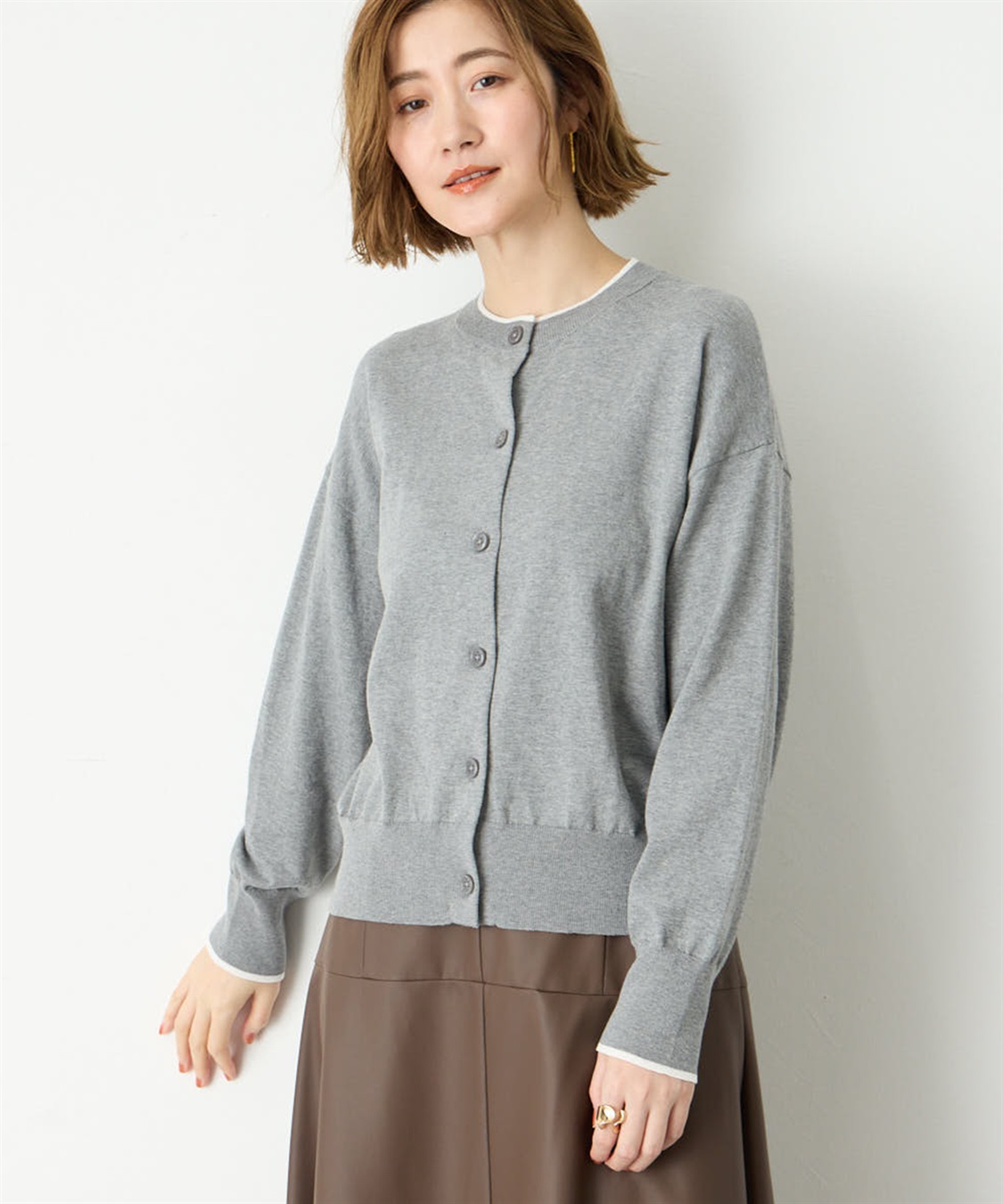 Petit Honfleur バイカラーニットカーディガン_sub_12