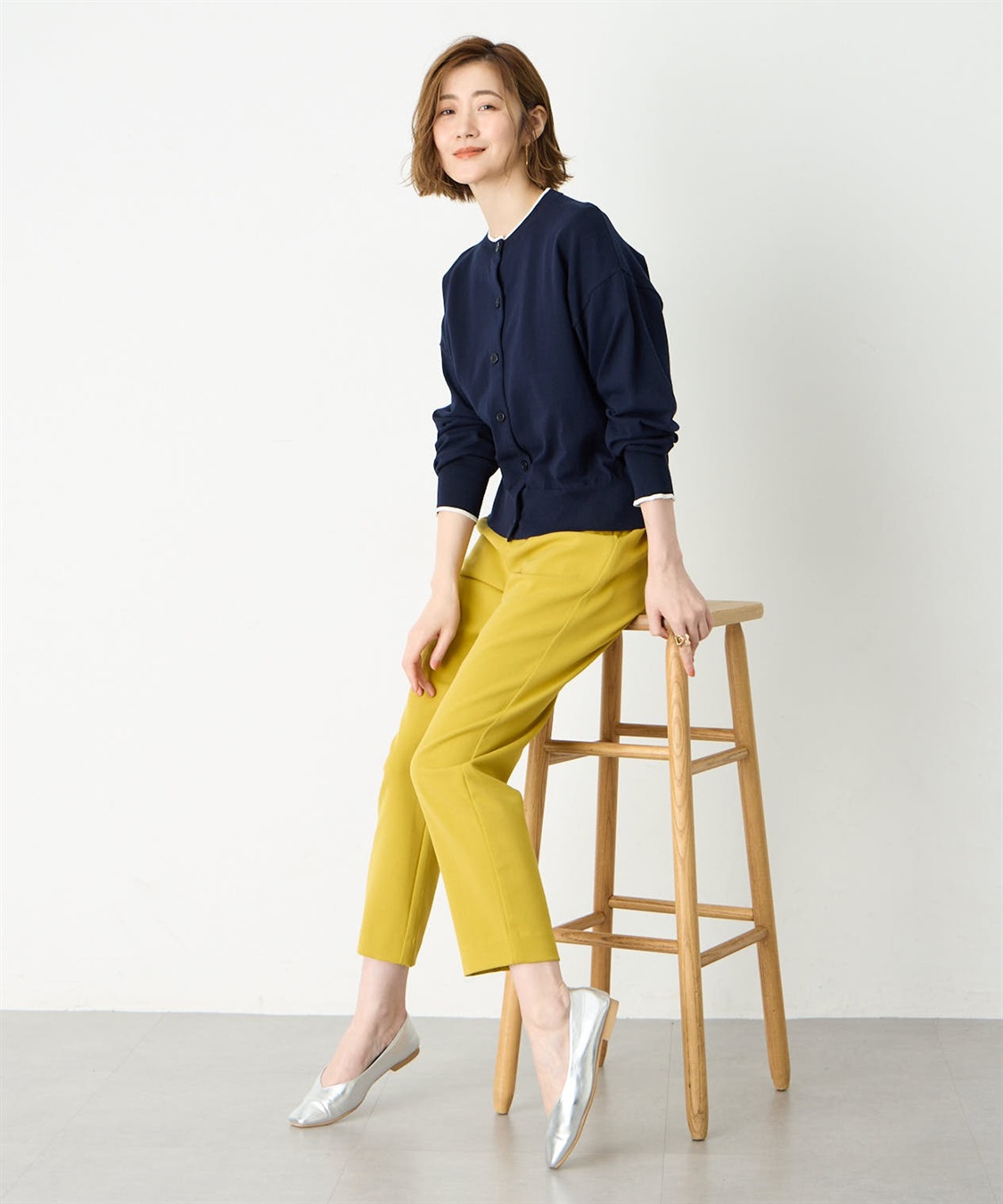 Petit Honfleur バイカラーニットカーディガン_sub_15