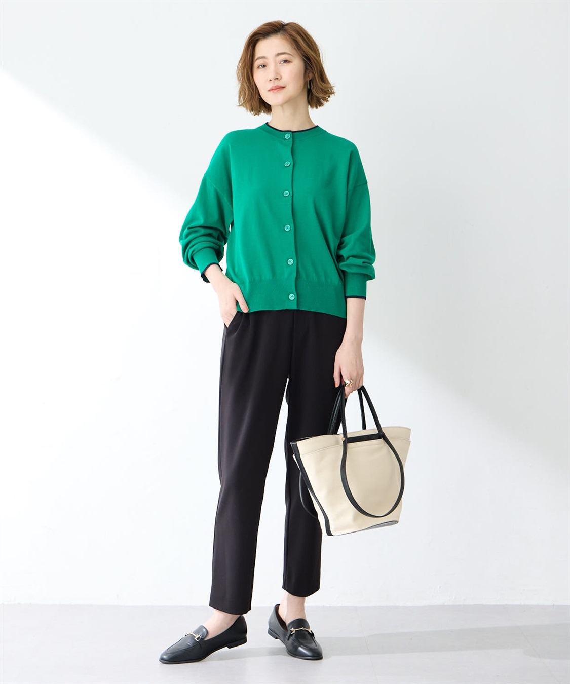 Petit Honfleur バイカラーニットカーディガン_sub_17