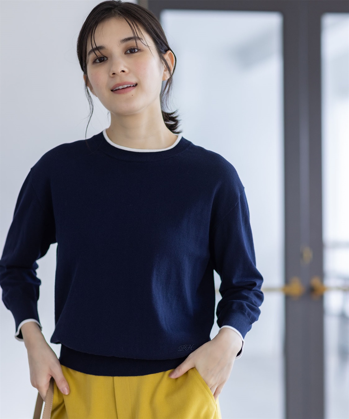 Petit Honfleur バイカラーニットプルオーバー_sub_1