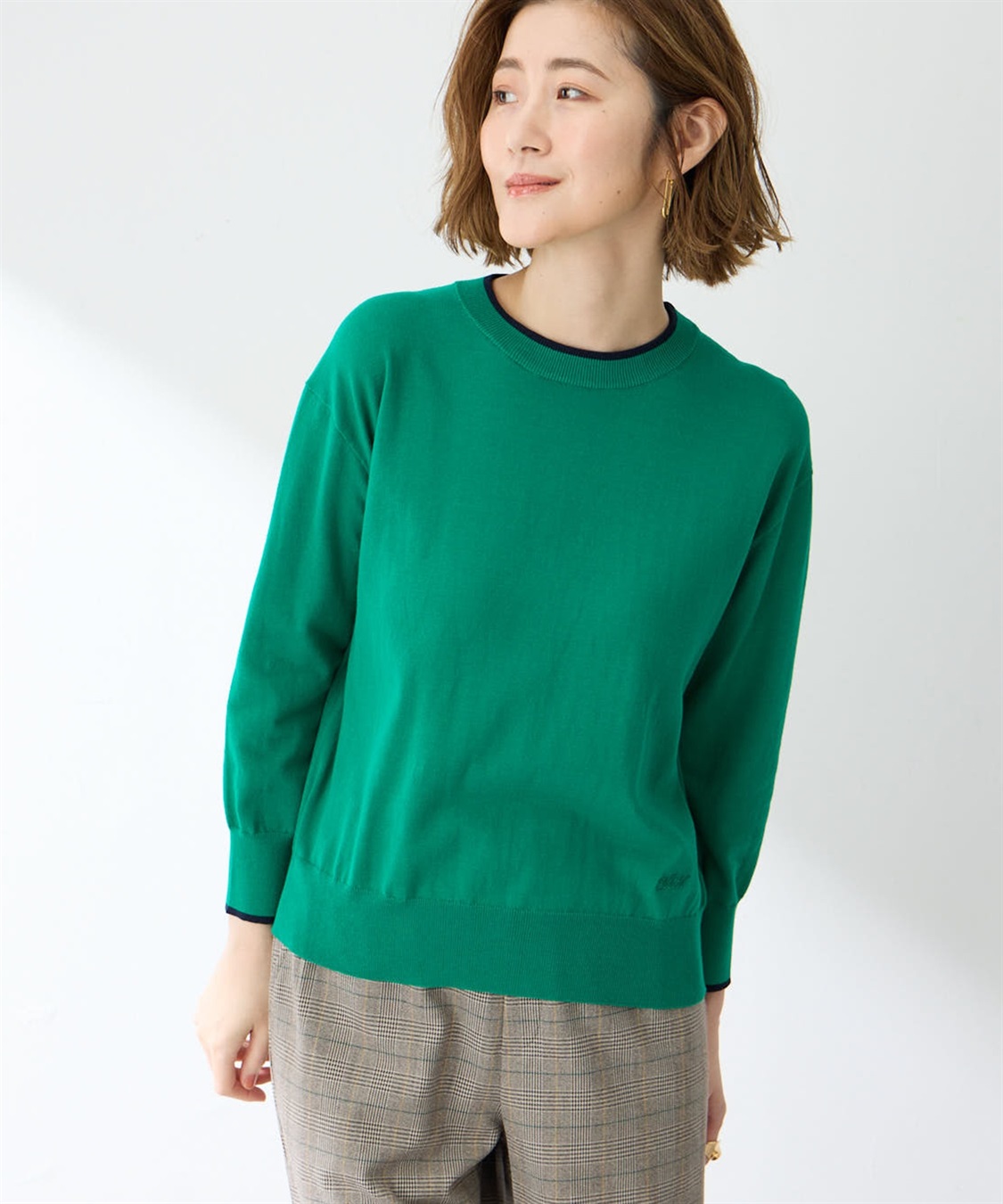 Petit Honfleur バイカラーニットプルオーバー_sub_2