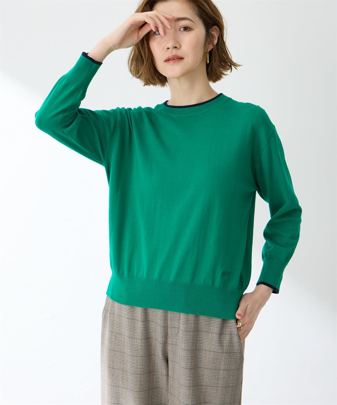 Petit Honfleur バイカラーニットプルオーバー_sub_3