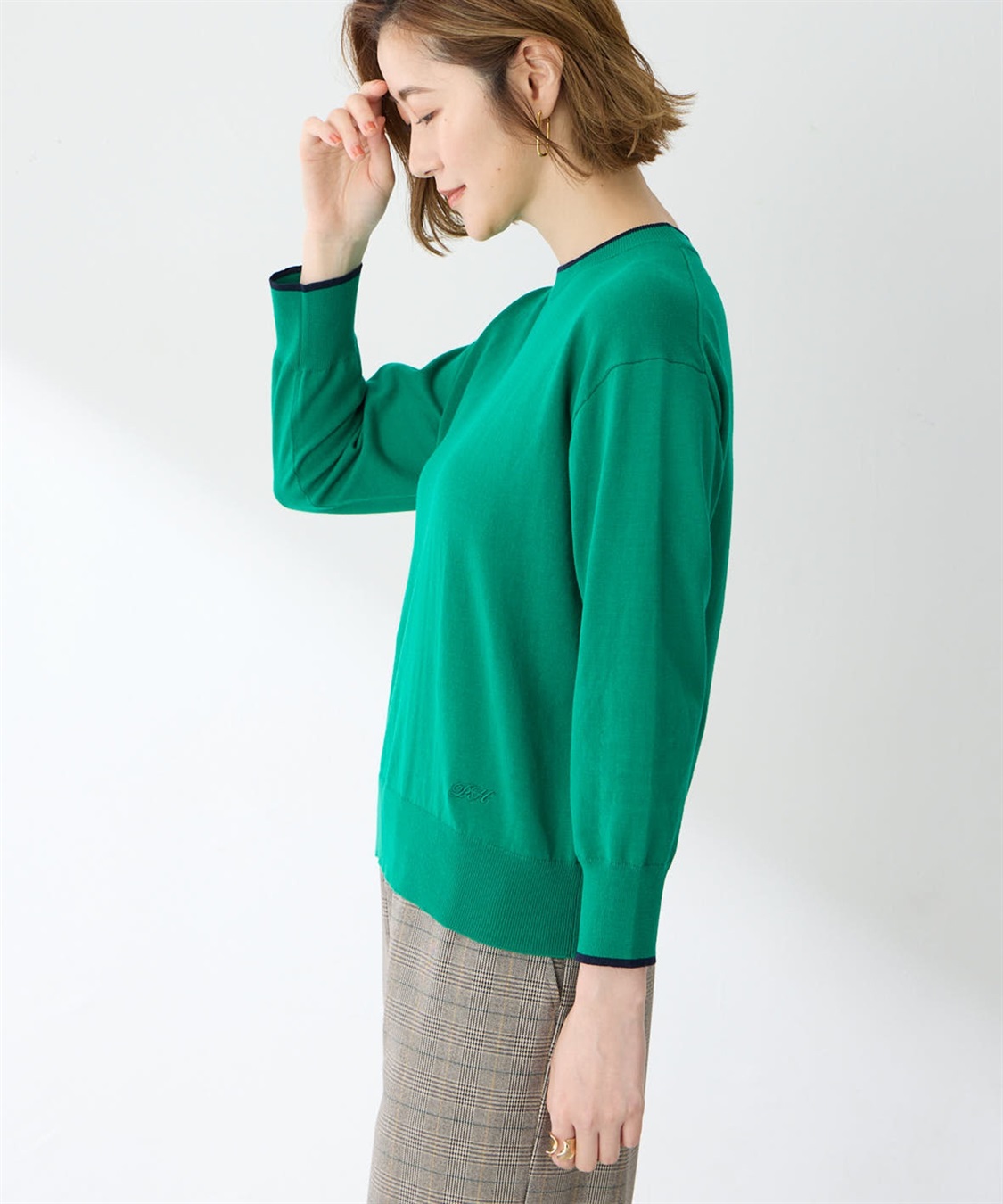 Petit Honfleur バイカラーニットプルオーバー_sub_4