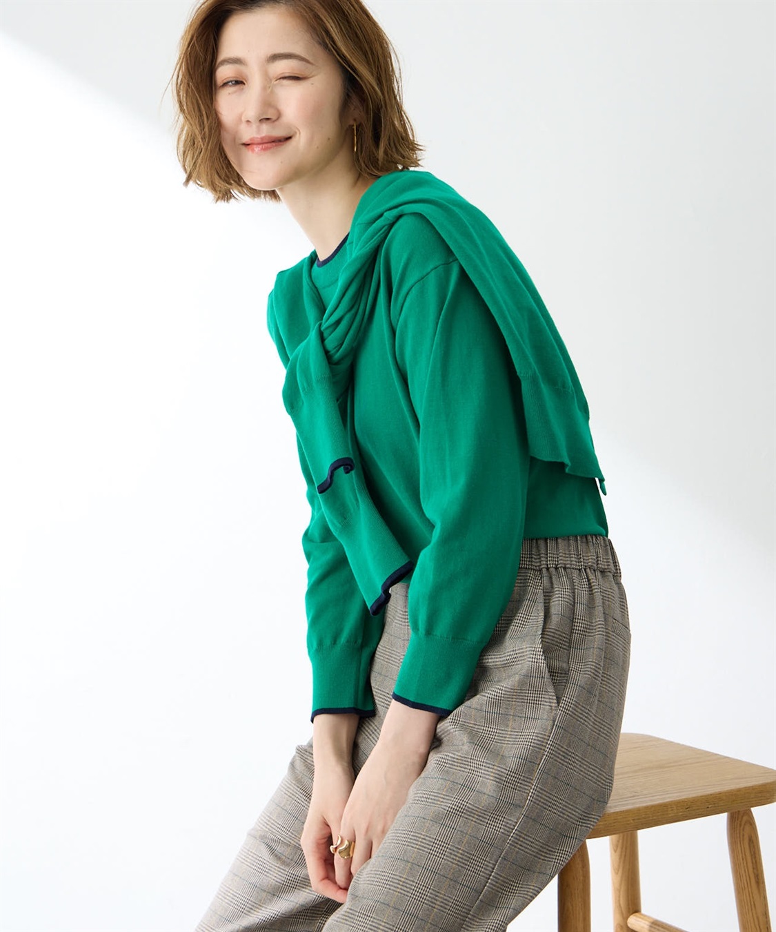 Petit Honfleur バイカラーニットプルオーバー_sub_7