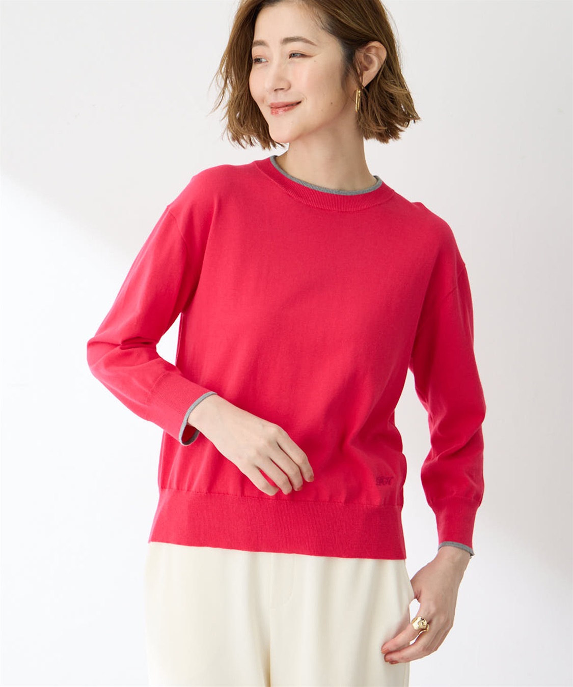 Petit Honfleur バイカラーニットプルオーバー_sub_8