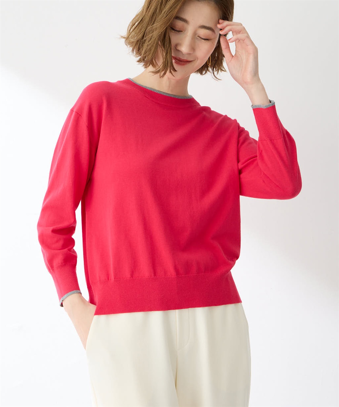 Petit Honfleur バイカラーニットプルオーバー_sub_9