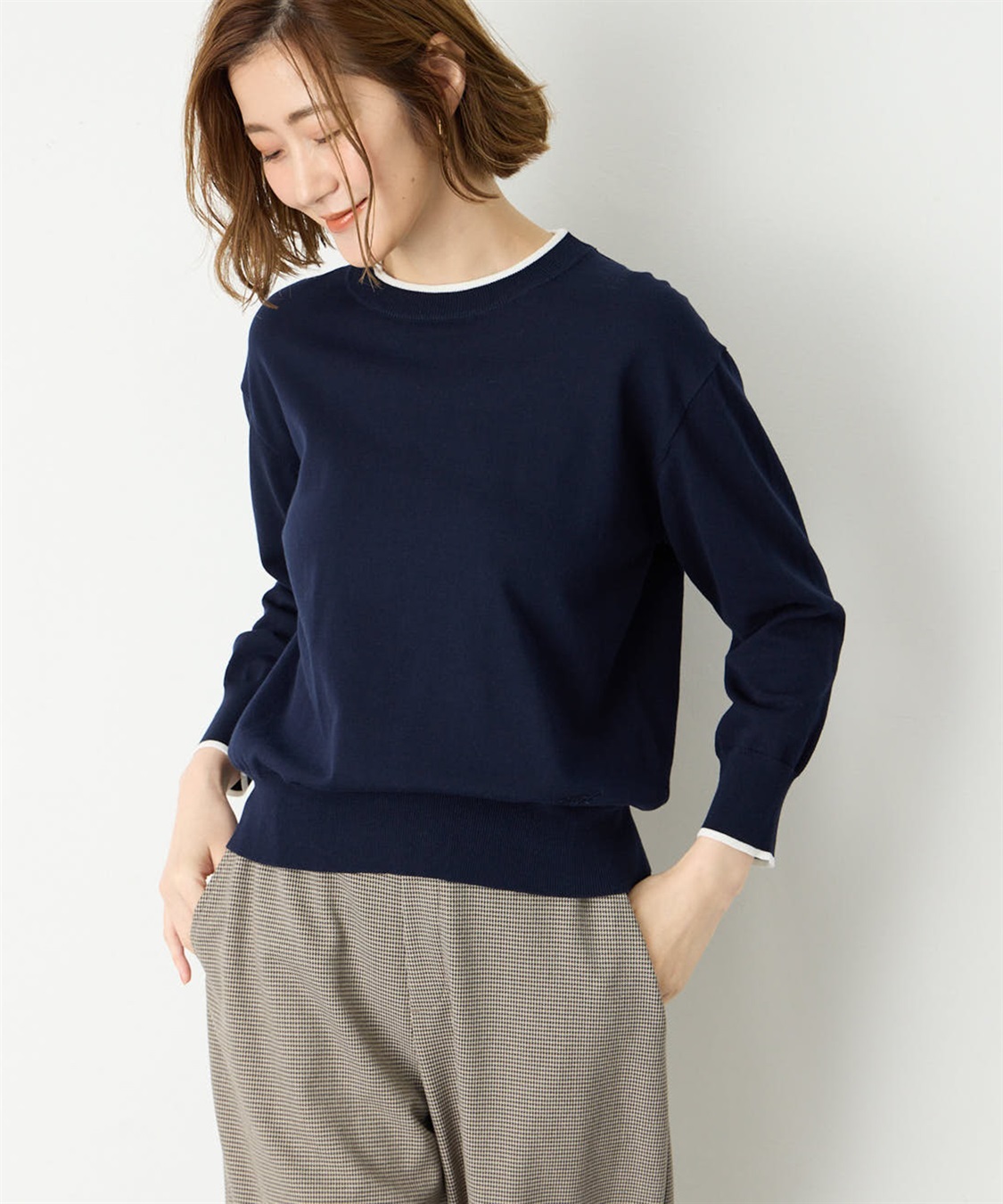 Petit Honfleur バイカラーニットプルオーバー_sub_10