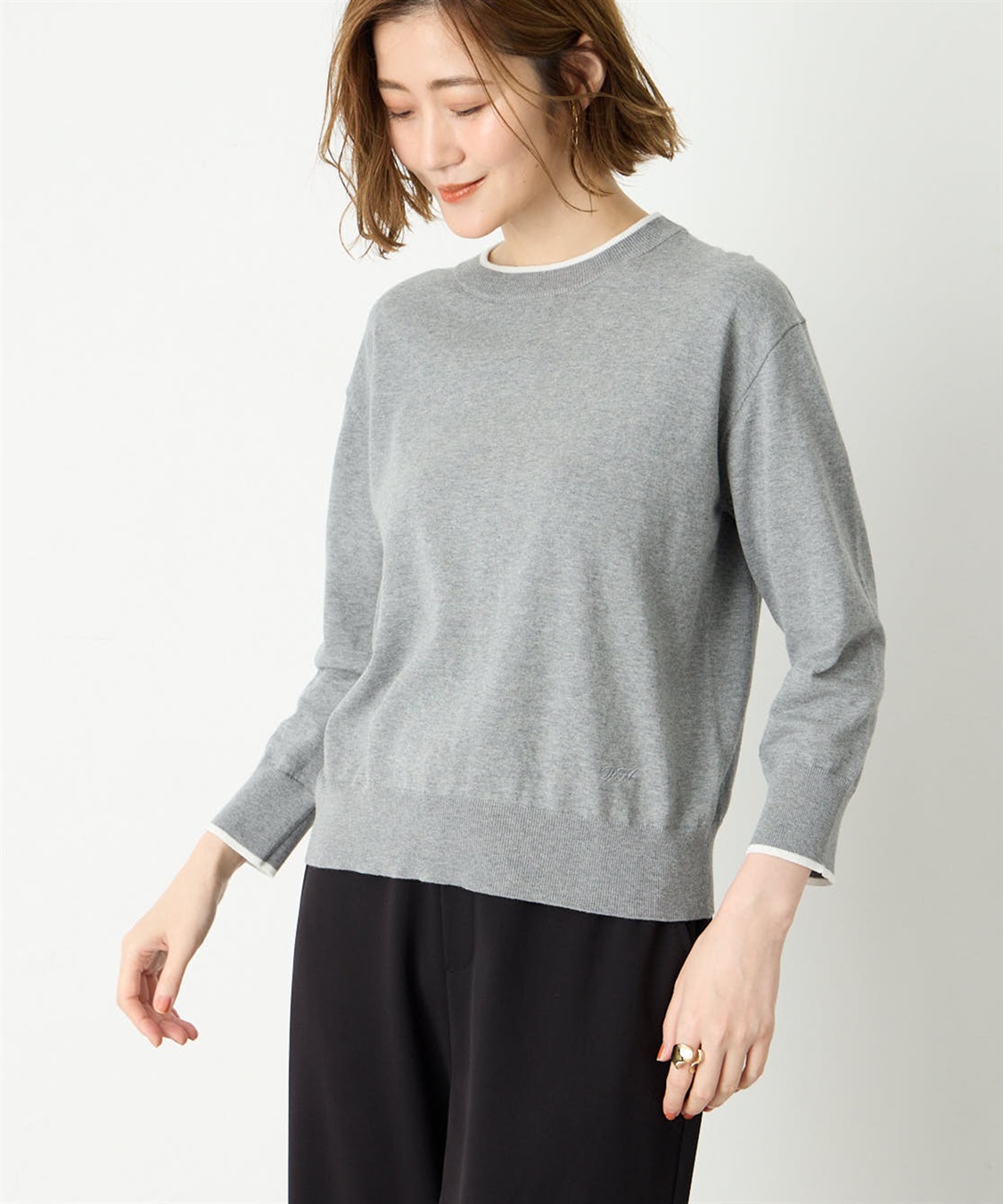 Petit Honfleur バイカラーニットプルオーバー_sub_12