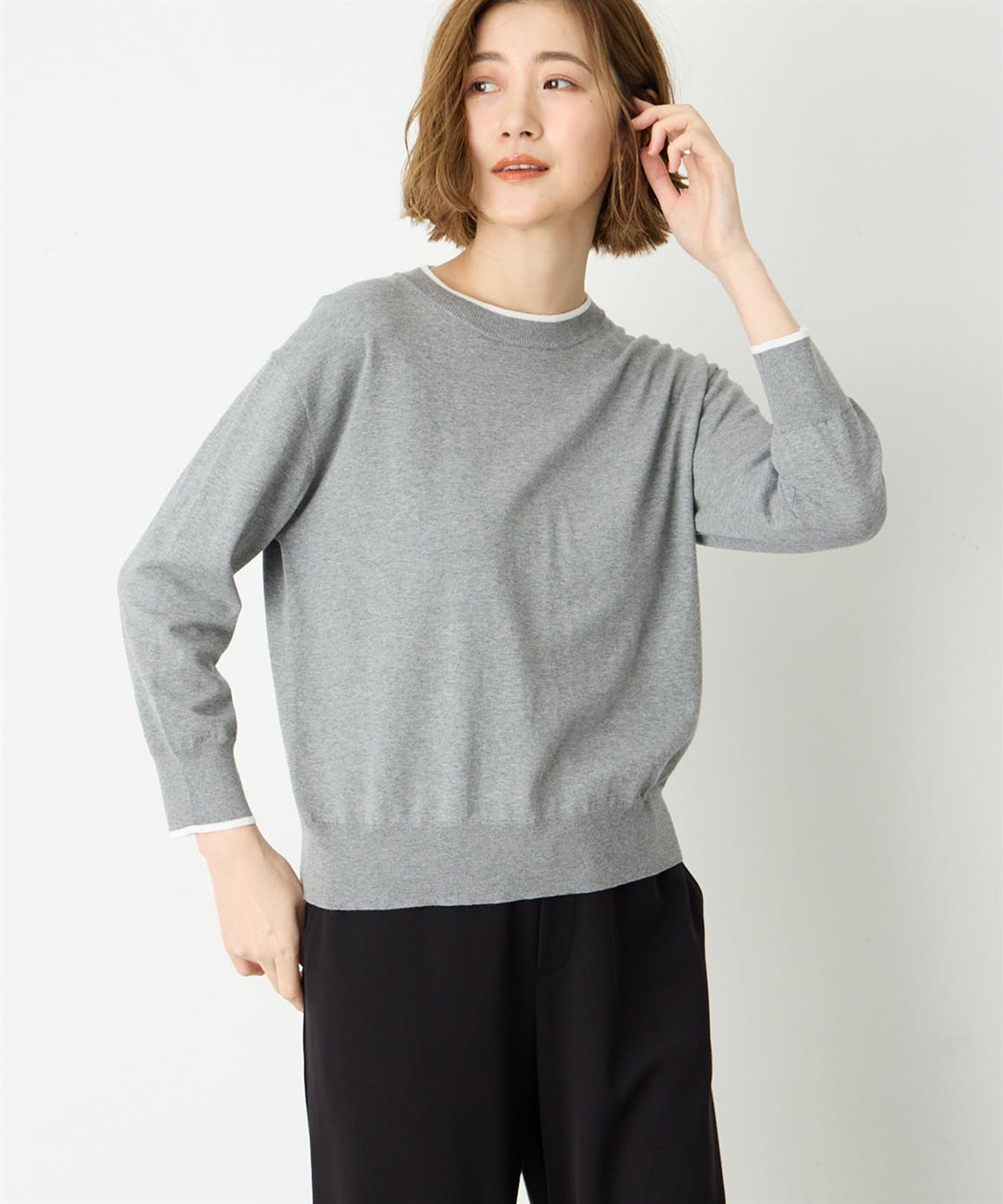 Petit Honfleur バイカラーニットプルオーバー_sub_13