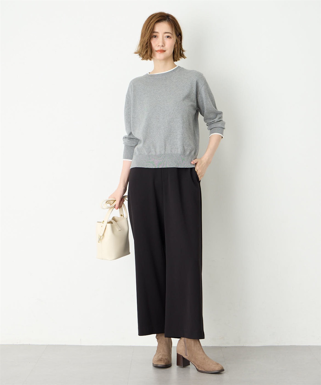 Petit Honfleur バイカラーニットプルオーバー_sub_14