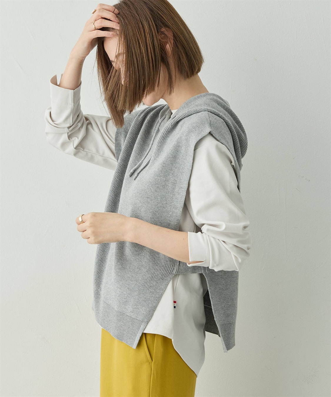 Petit Honfleur フードニットベスト【ウォッシャブル】_sub_3