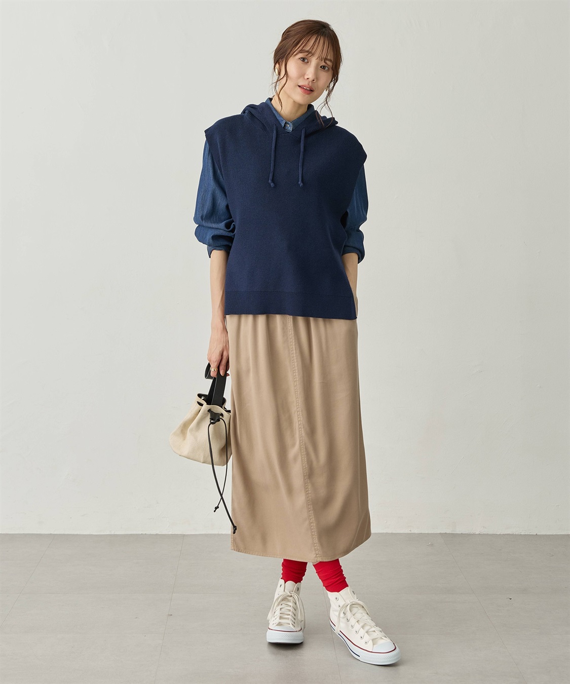 フードニットベスト【ウォッシャブル】 Petit Honfleur｜クロスプラス