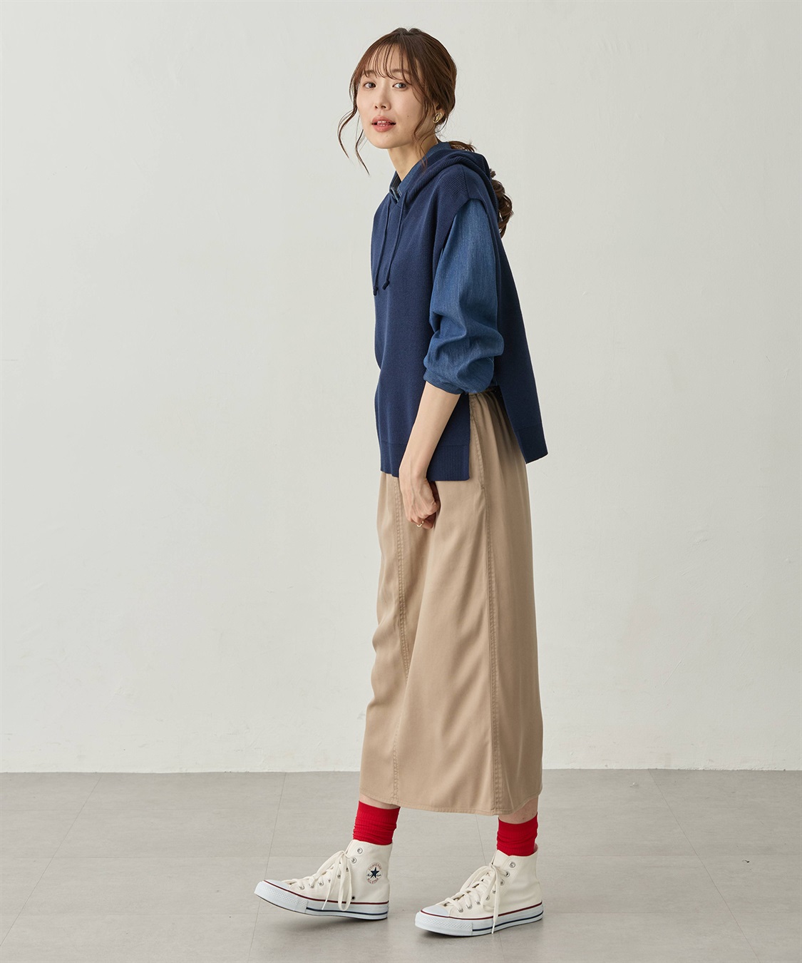 Petit Honfleur フードニットベスト【ウォッシャブル】_sub_10