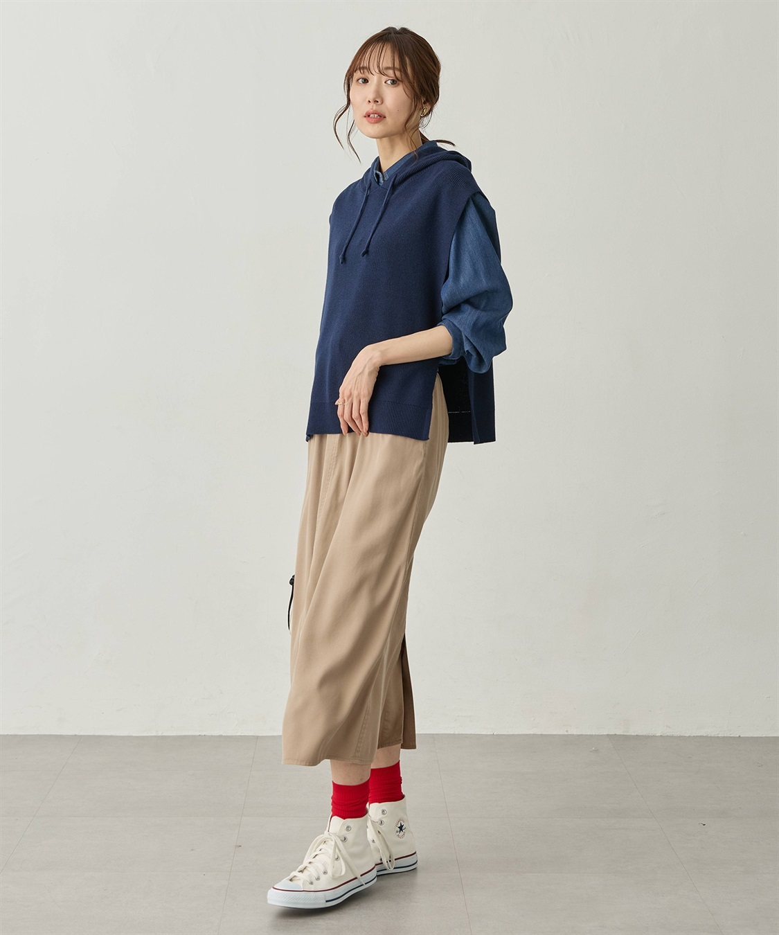 Petit Honfleur フードニットベスト【ウォッシャブル】_sub_11