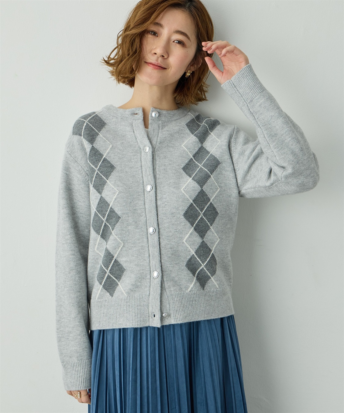 Petit Honfleur アーガイルカーディガン_sub_2