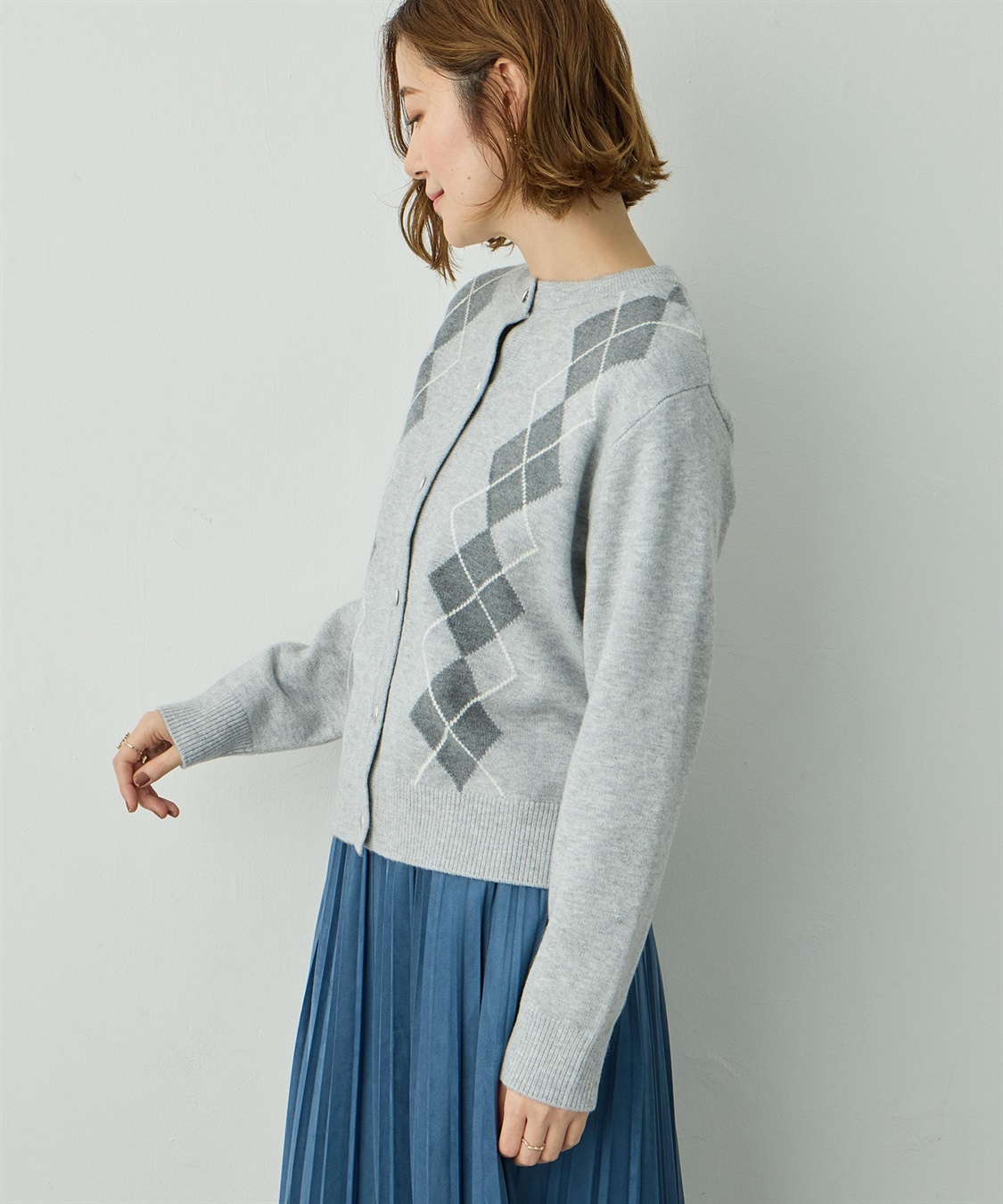 Petit Honfleur アーガイルカーディガン_sub_4