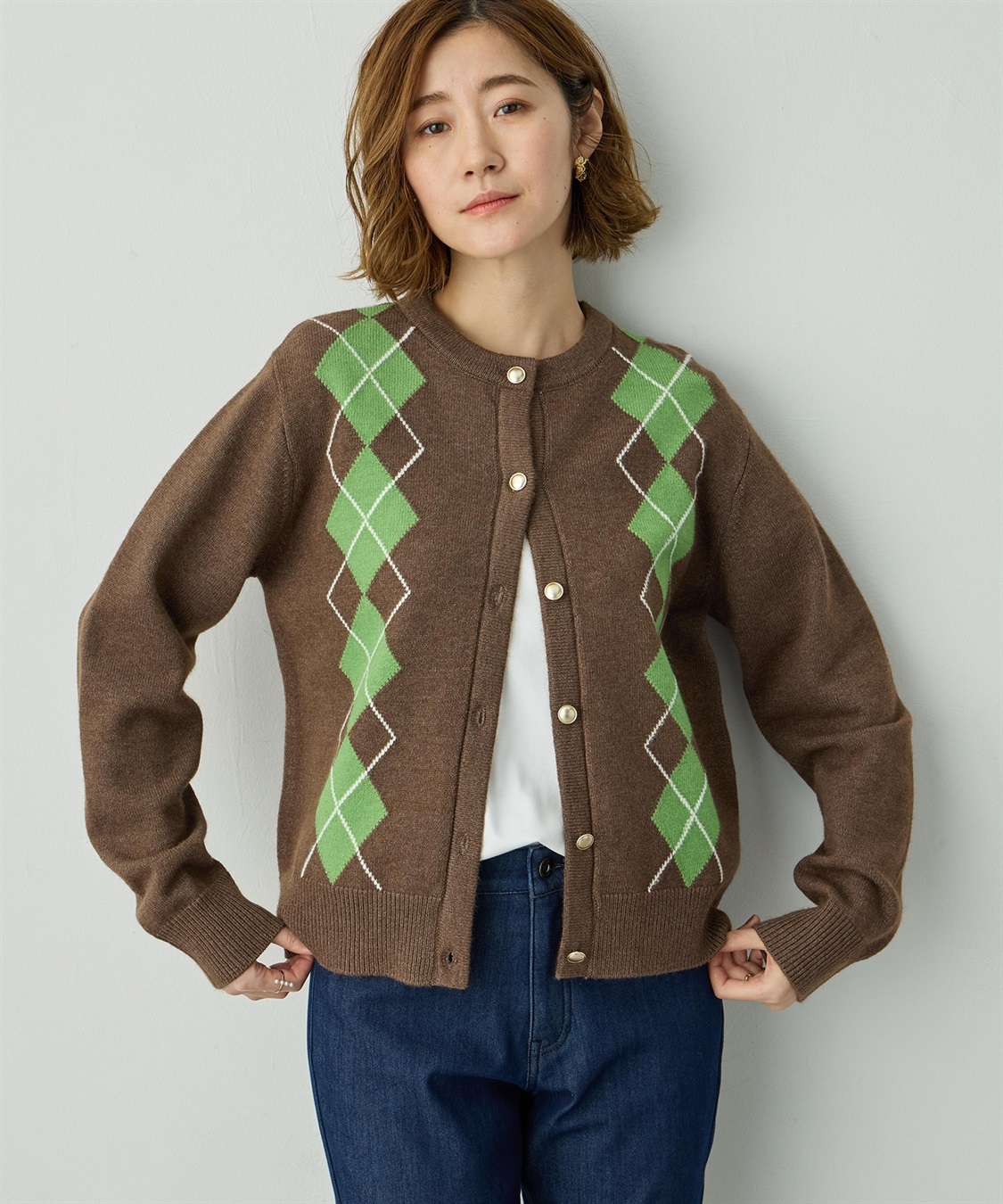 Petit Honfleur アーガイルカーディガン_sub_7