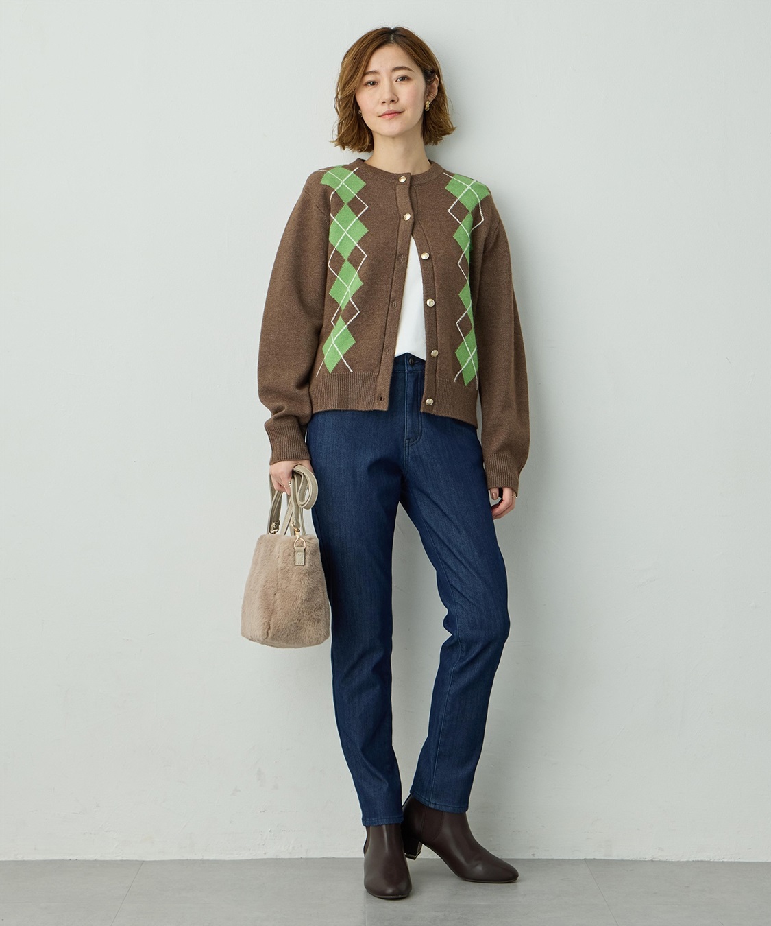 Petit Honfleur アーガイルカーディガン_sub_8