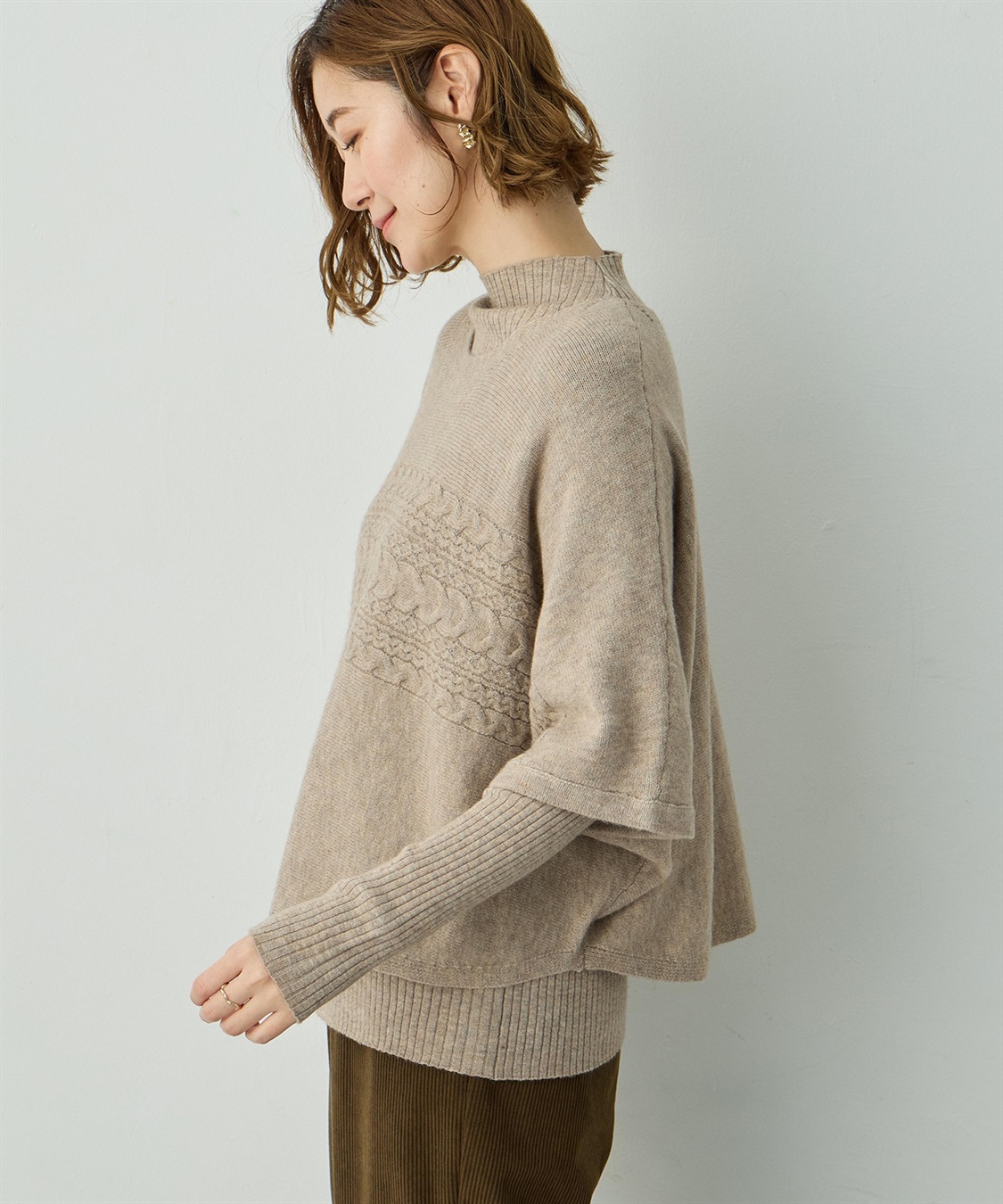 Petit Honfleur ポンチョアンサンブルニット_sub_2