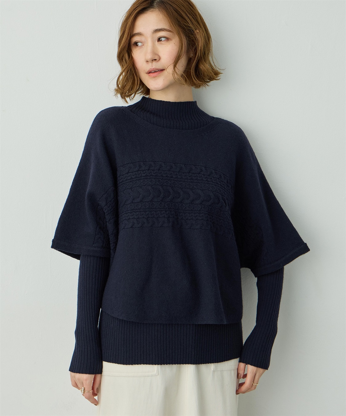 Petit Honfleur ポンチョアンサンブルニット_sub_5