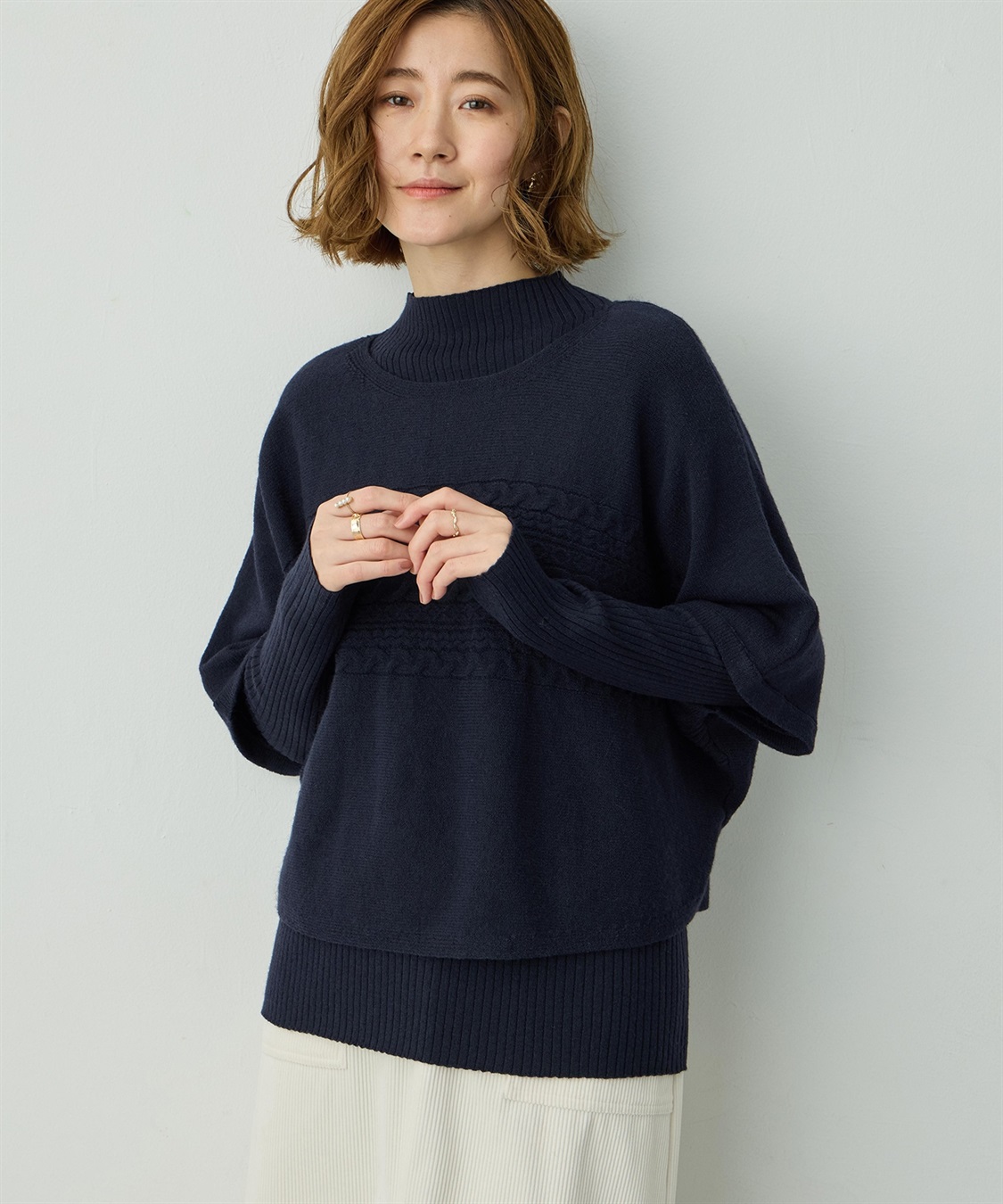 Petit Honfleur ポンチョアンサンブルニット_sub_6