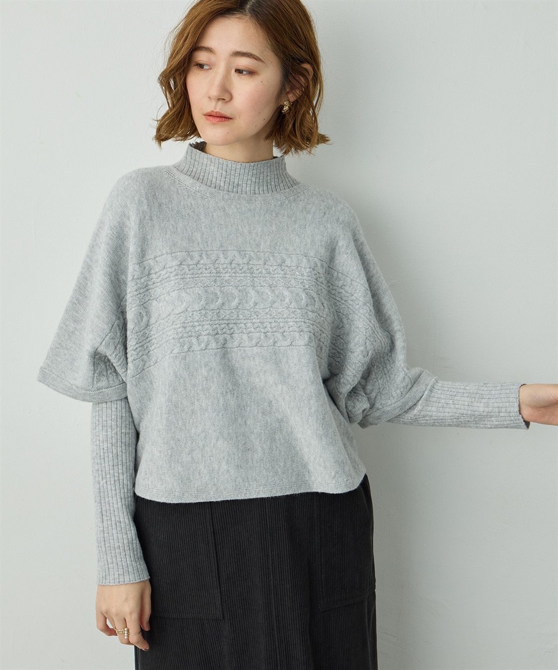 Petit Honfleur ポンチョアンサンブルニット_sub_9