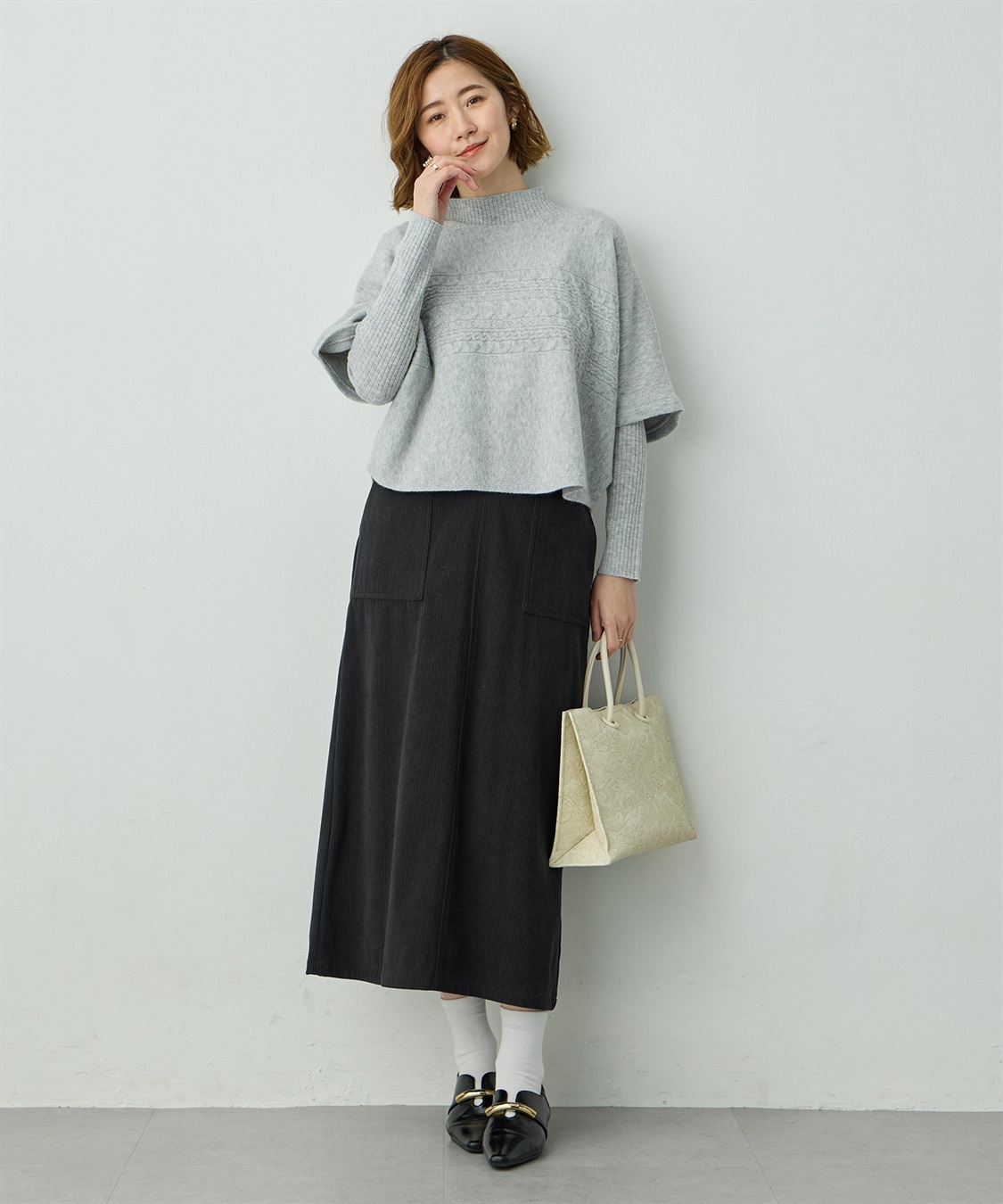 Petit Honfleur ポンチョアンサンブルニット_sub_10