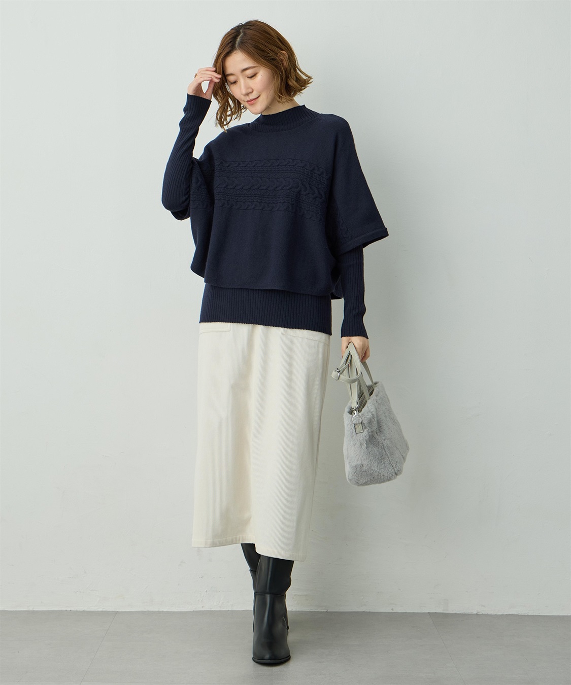 Petit Honfleur ポンチョアンサンブルニット_sub_14