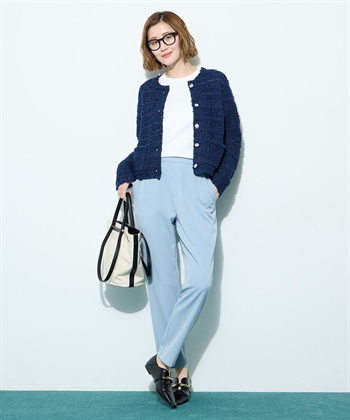 Petit Honfleur ツイード風ニットクルーカーディガン【ハンドウォッシャブル】_subthumb_6