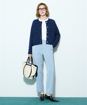 Petit Honfleur ツイード風ニットクルーカーディガン【ハンドウォッシャブル】_subthumb_7