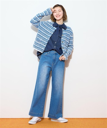 Petit Honfleur ツイード風ニットクルーカーディガン【ハンドウォッシャブル】_subthumb_10