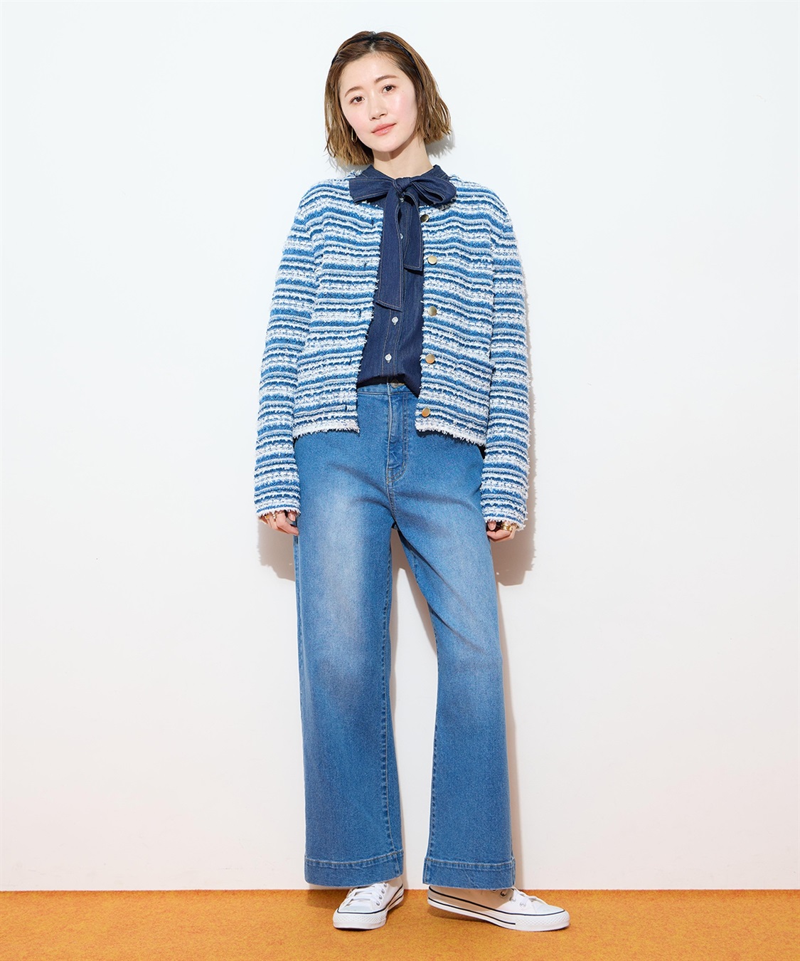 Petit Honfleur ツイード風ニットクルーカーディガン【ハンドウォッシャブル】_sub_11