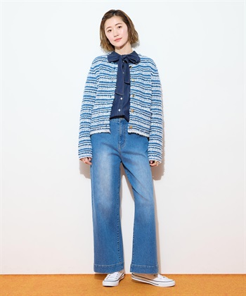 Petit Honfleur ツイード風ニットクルーカーディガン【ハンドウォッシャブル】_subthumb_11