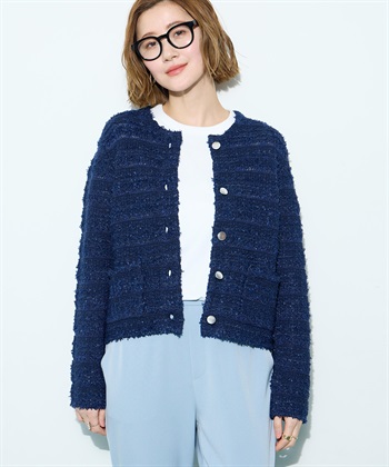 Petit Honfleur ツイード風ニットクルーカーディガン【ハンドウォッシャブル】_subthumb_15