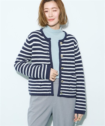 Petit Honfleur ボーダーカーディガン_subthumb_2