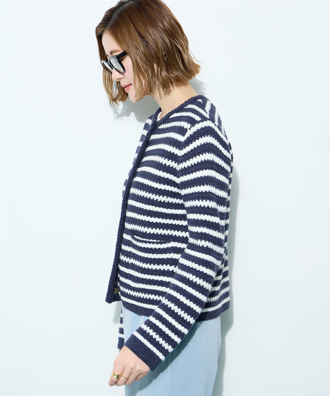 Petit Honfleur ボーダーカーディガン_sub_4