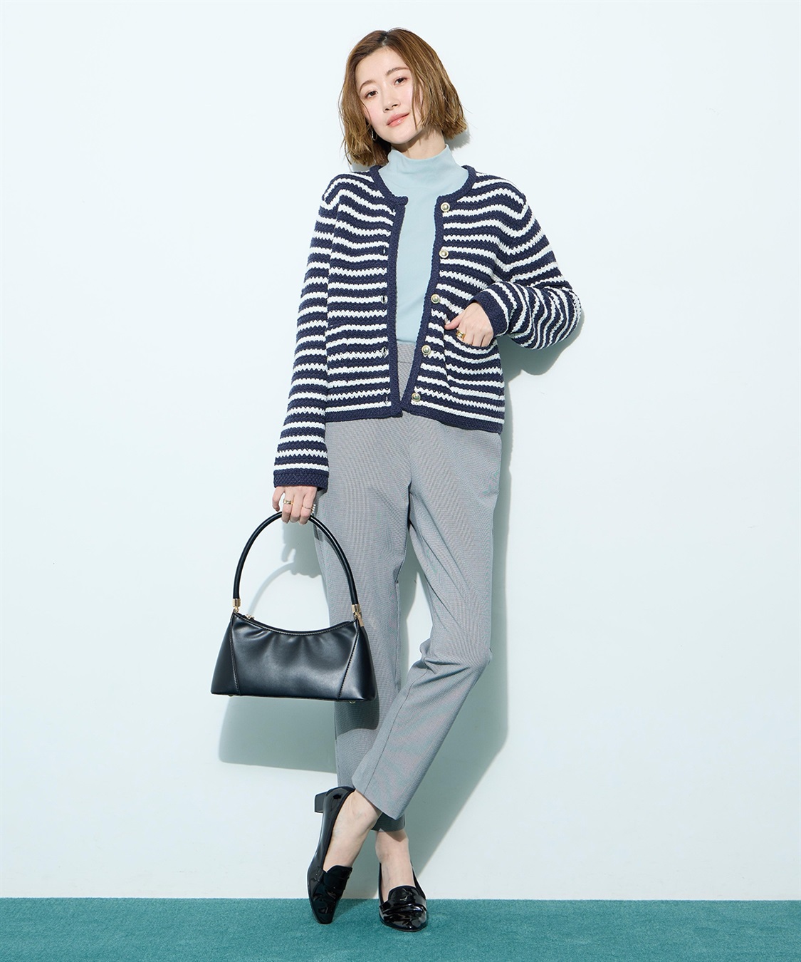 Petit Honfleur ボーダーカーディガン_sub_6