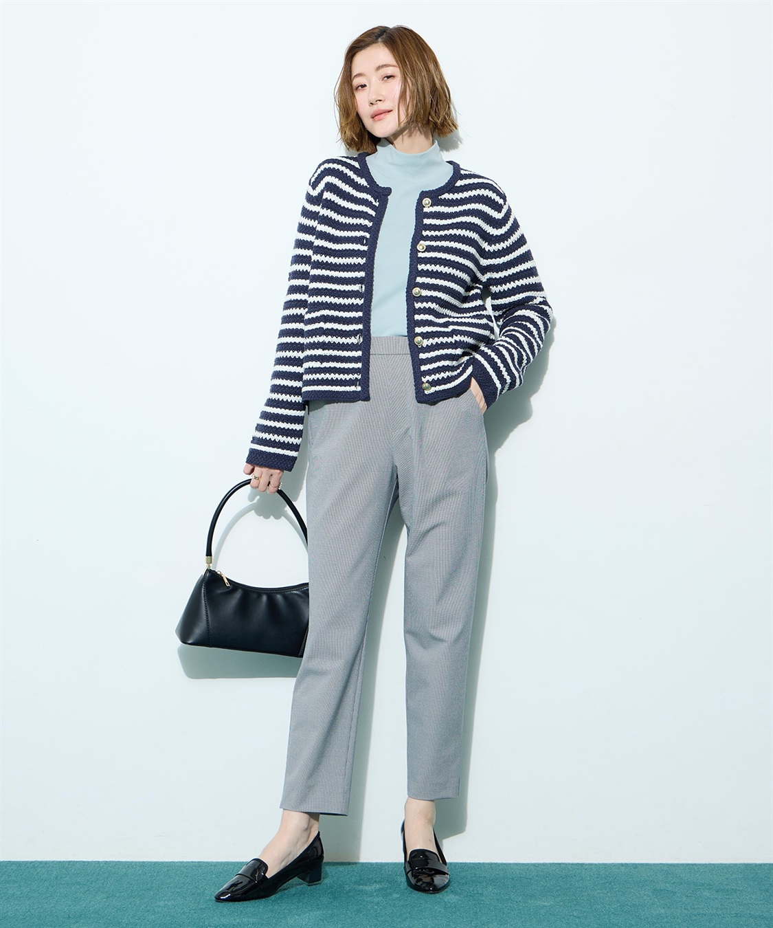 Petit Honfleur ボーダーカーディガン_sub_9