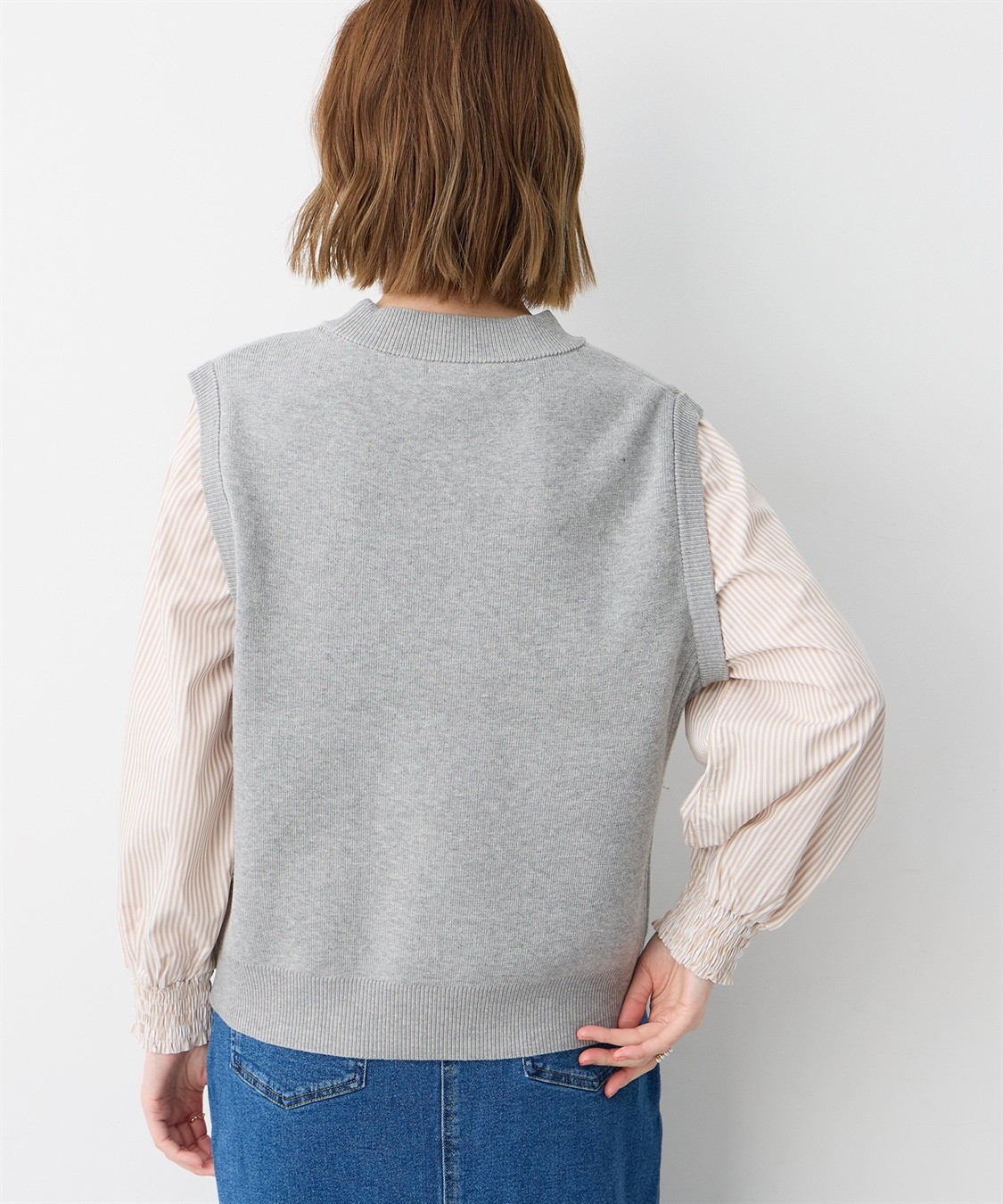 Petit Honfleur ストライプドッキングニットプルオーバー【ウォッシャブル】_sub_4