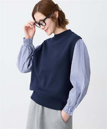 Petit Honfleur ストライプドッキングニットプルオーバー【ウォッシャブル】_subthumb_5