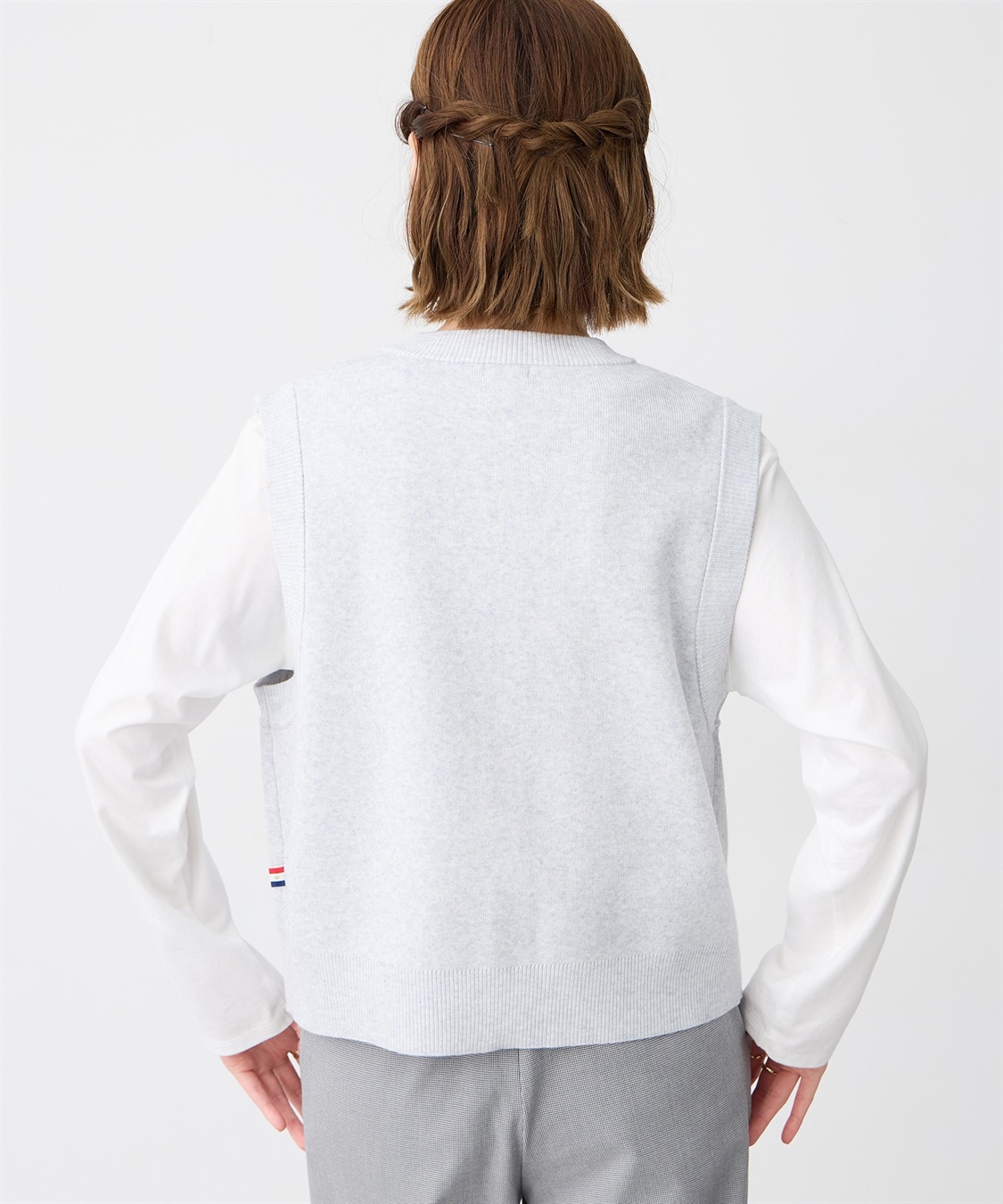 Petit Honfleur 胸ポケットニットベスト【ウォッシャブル】_sub_4