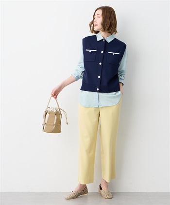 Petit Honfleur 胸ポケットニットベスト【ウォッシャブル】_subthumb_9