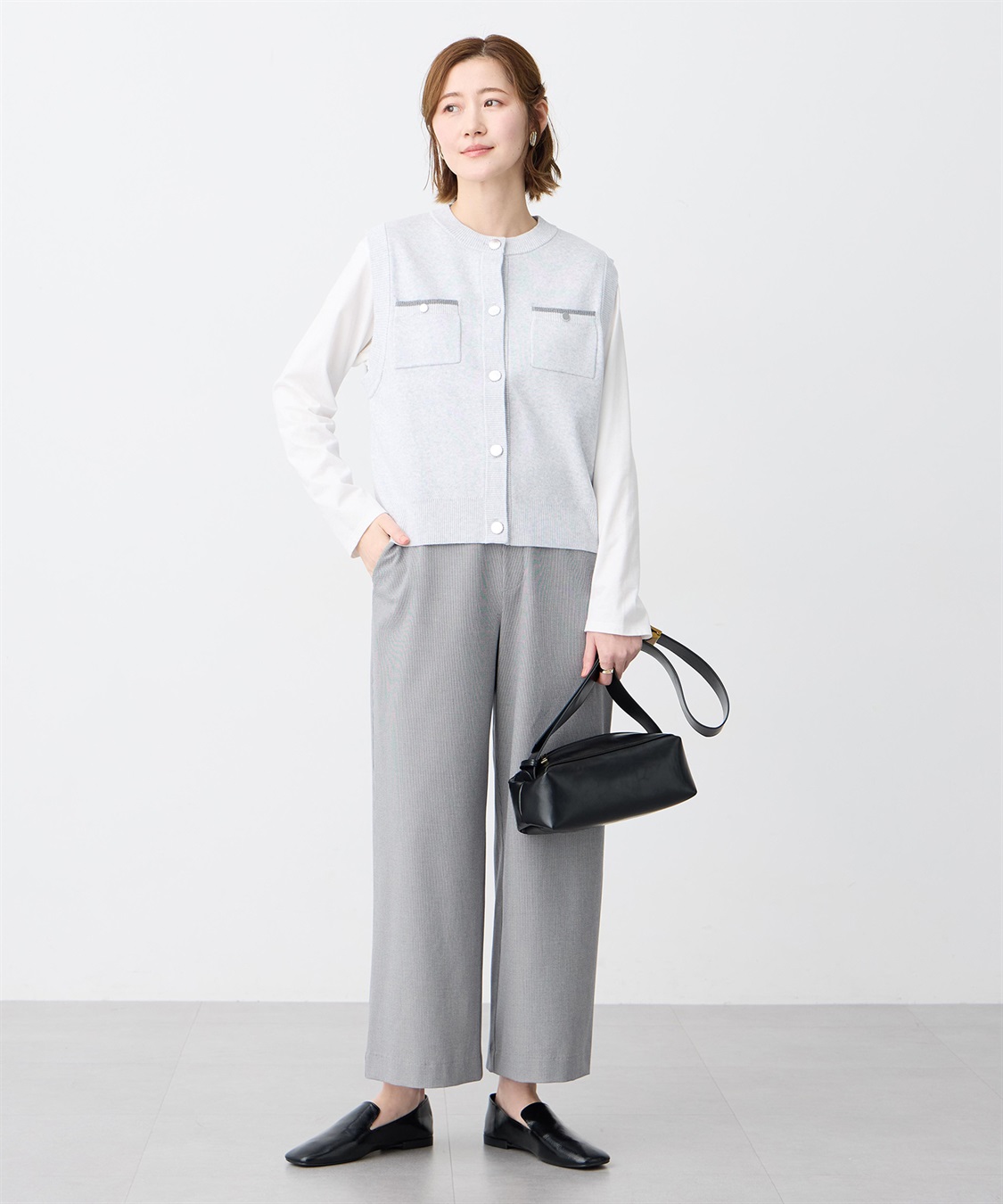 Petit Honfleur 胸ポケットニットベスト【ウォッシャブル】_sub_12