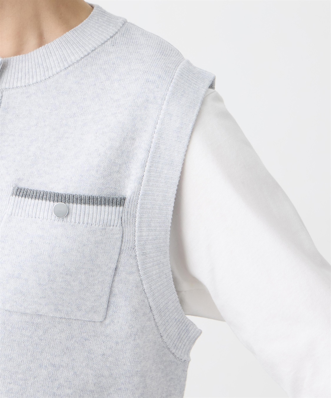 Petit Honfleur 胸ポケットニットベスト【ウォッシャブル】_sub_17