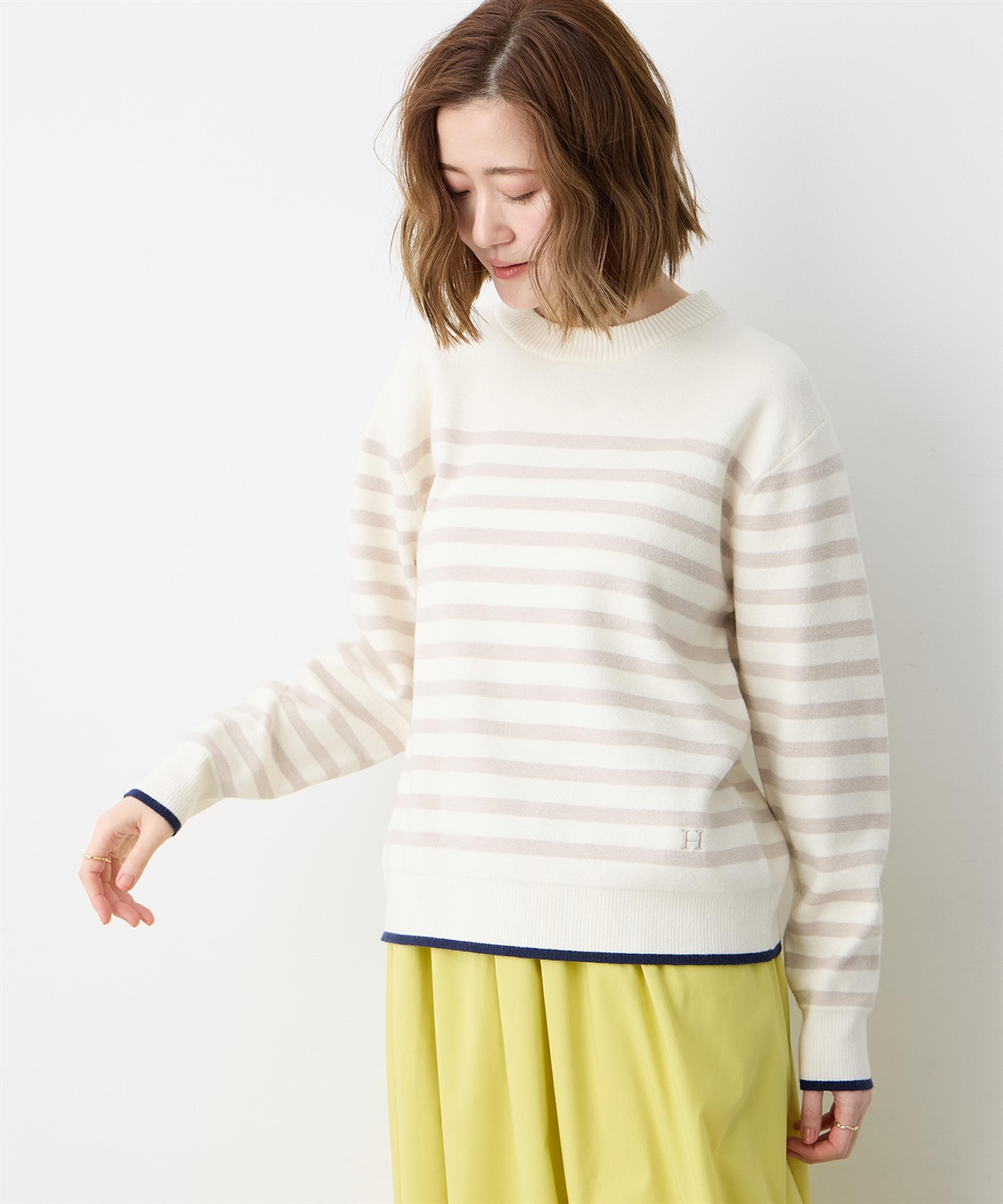 Petit Honfleur ミラノリブボーダーニットプルオーバー【ウォッシャブル】_sub_7
