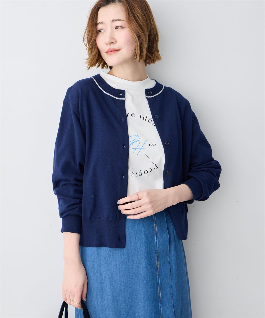 Petit Honfleur ファンクションクルーネックカーディガン【接触冷感・UVカット・ウォッシャブル】_sub_2