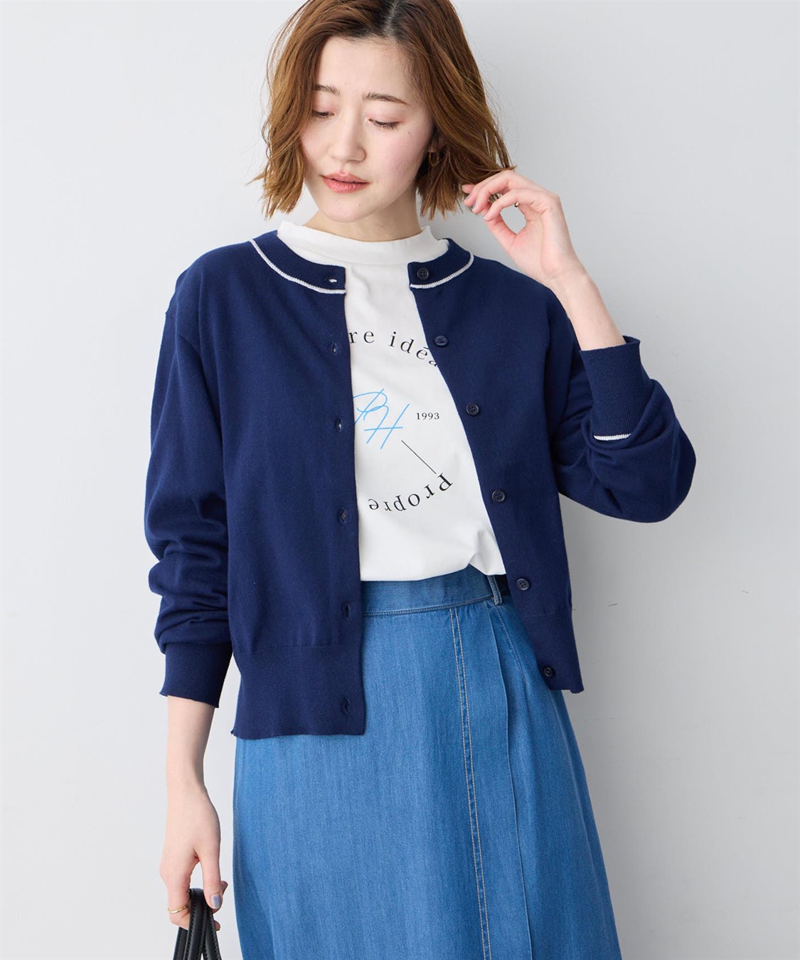 Petit Honfleur ファンクションクルーネックカーディガン【接触冷感・UVカット・ウォッシャブル】_sub_3