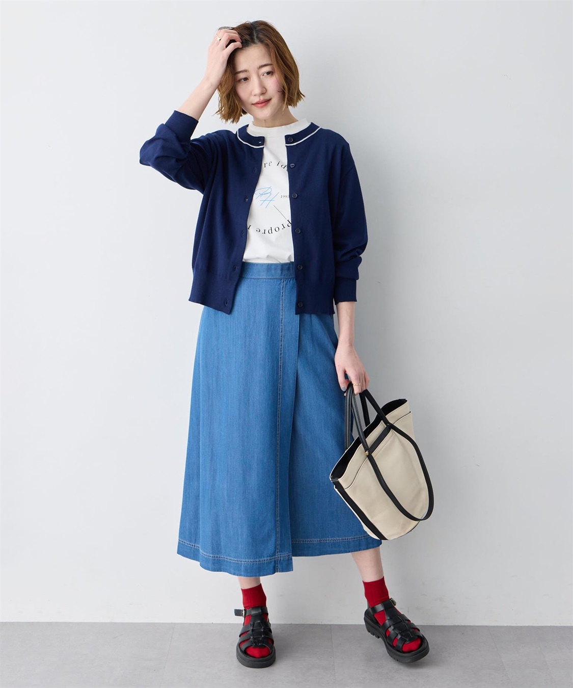 Petit Honfleur ファンクションクルーネックカーディガン【接触冷感・UVカット・ウォッシャブル】_sub_8