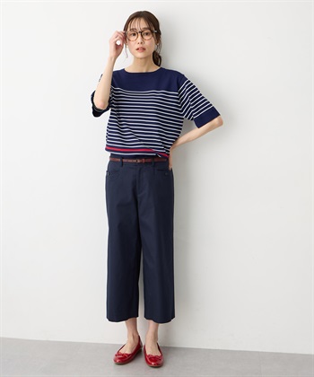 Petit Honfleur ハーフスリーブニットボーダープルオーバー【UVカット・接触冷感】_subthumb_6